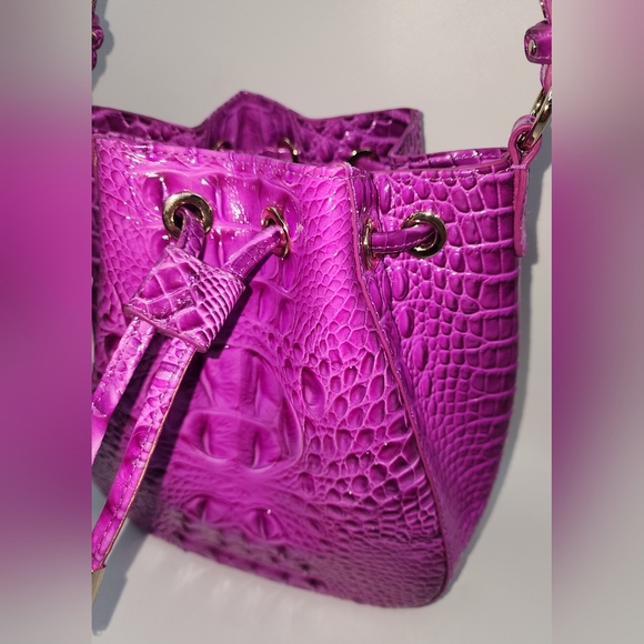 Brahmin Melinda Bucket Bag Deep Fuchsia NWT - Picture 4 of 11